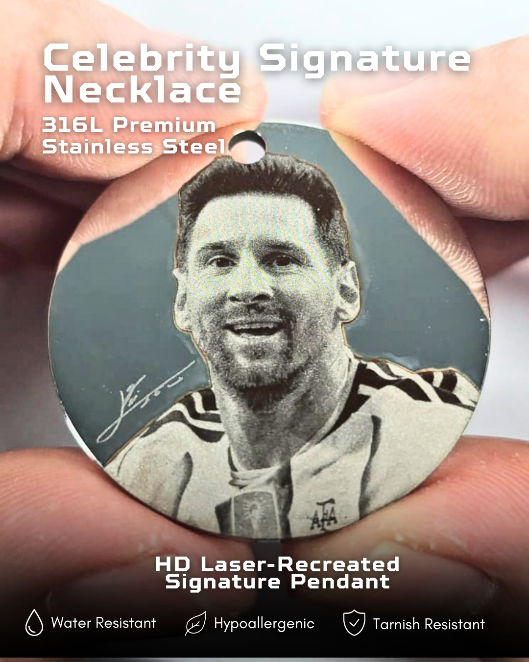 Custom Signature Necklace – 316L Stainless Steel Pendant