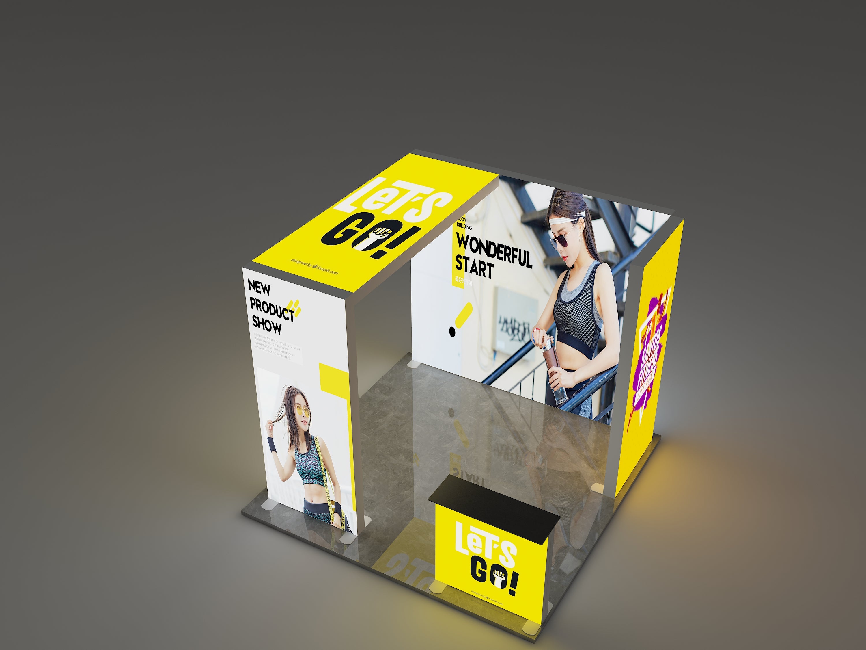 3×3 Modular Backlit SEG Lightbox Booth