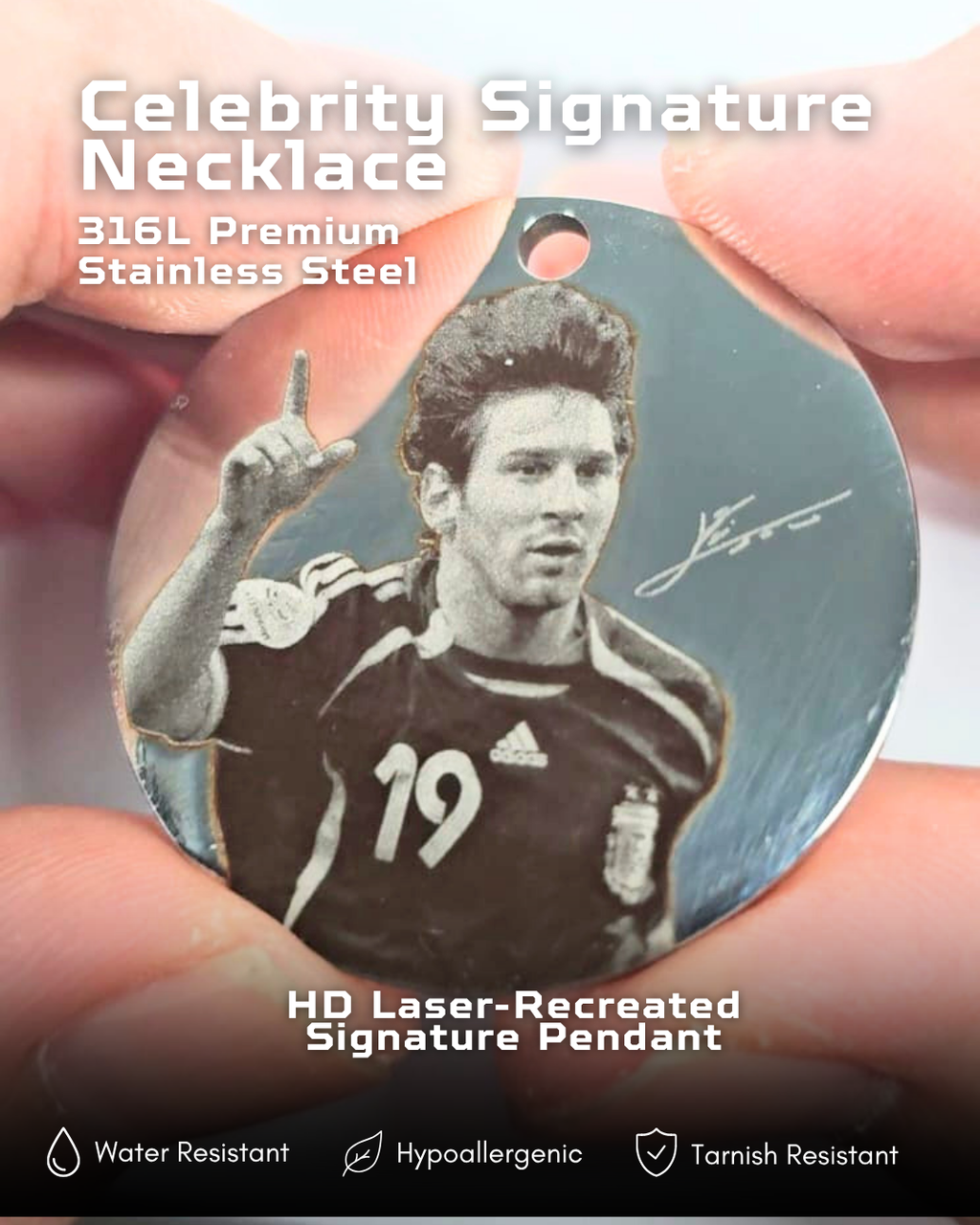 Custom Signature Necklace – 316L Stainless Steel Pendant
