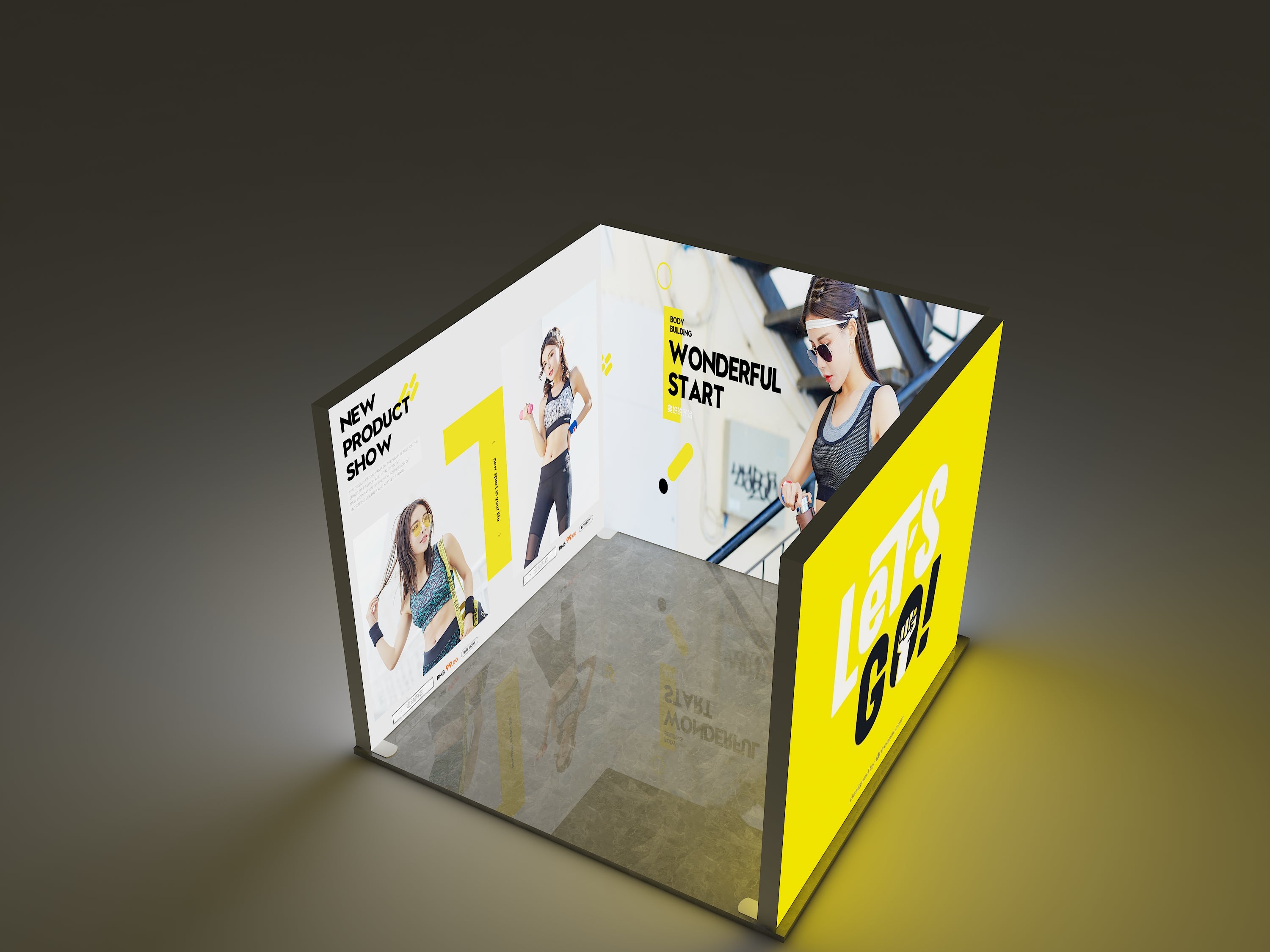 3×3 Modular Backlit SEG Lightbox Booth