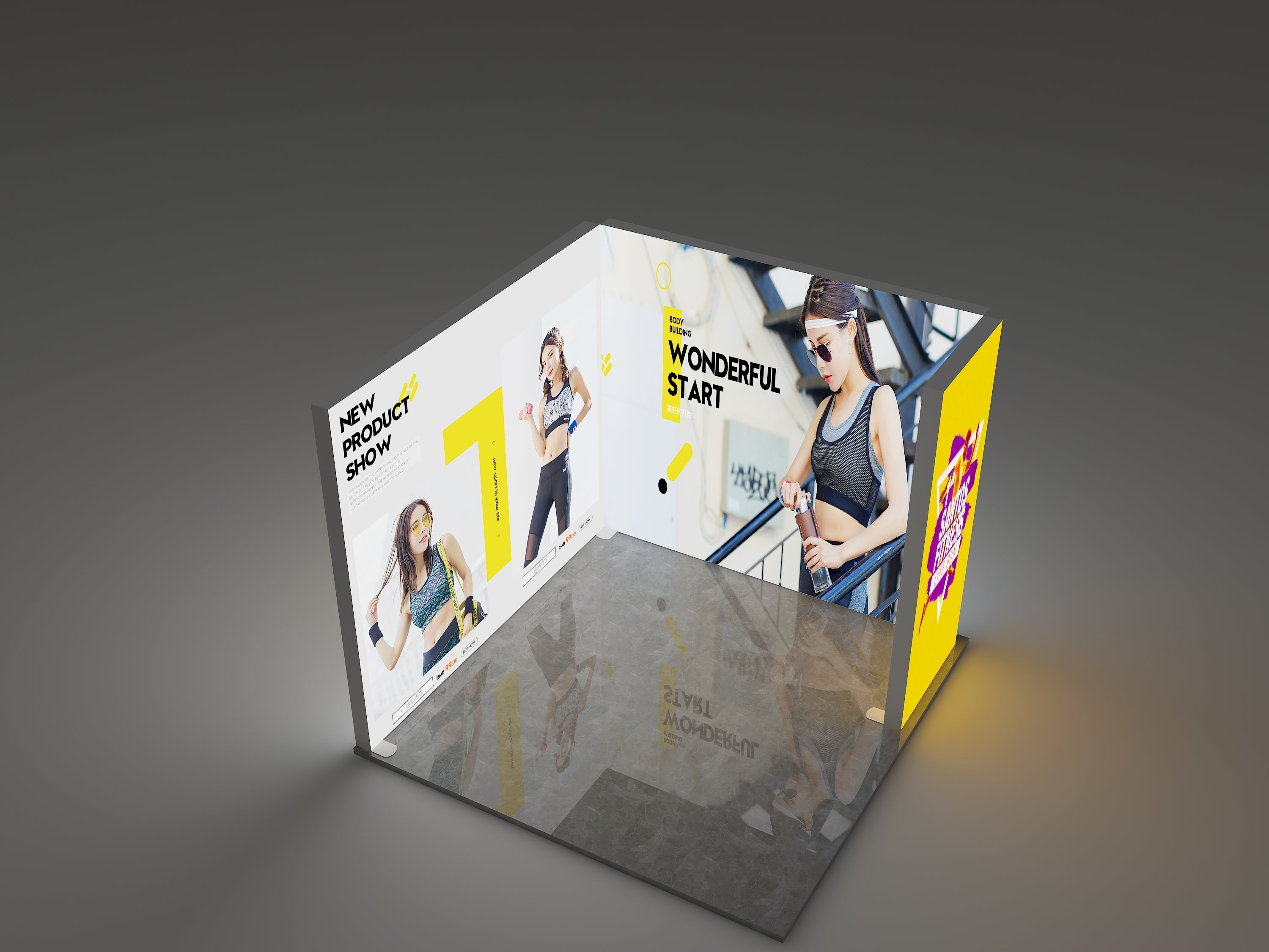 3×3 Modular Backlit SEG Lightbox Booth