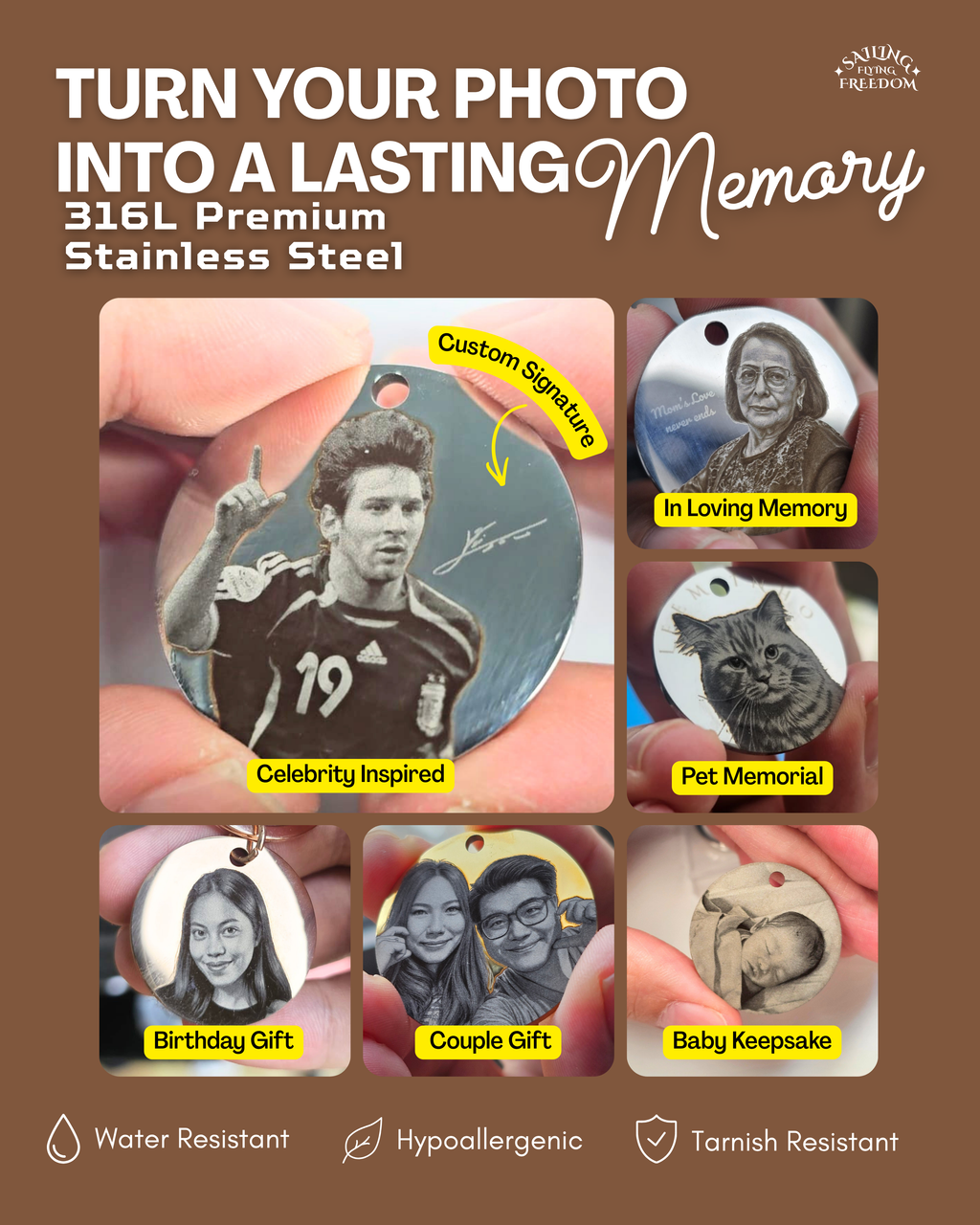 Custom Signature Necklace – Personalized Laser Engraved Pendant