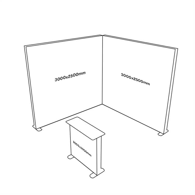 3×3 Modular Backlit SEG Lightbox Booth