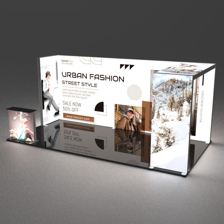 Exhibition Stand LED Modular Lightbox 5: Arch Ceiling 3x6m