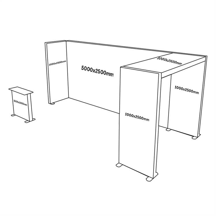 Exhibition Stand LED Modular Lightbox 5: Arch Ceiling 3x6m